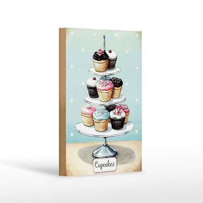Letrero de madera dulces 12x18 cm cupcakes decoración tarta pequeña