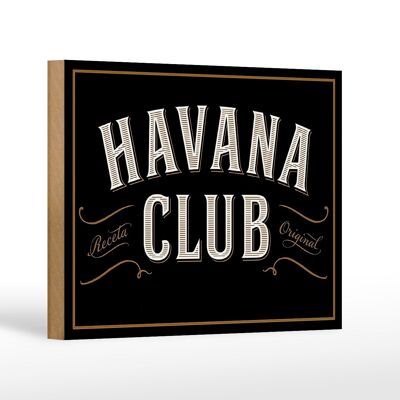 Cartel de madera con inscripción 18x12 cm decoración Havana Club