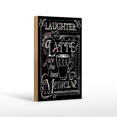 Wooden sign saying 12x18 cm Laughter and Latte are the best decoration