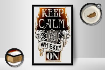 Panneau en bois disant 12x18 cm Keep Calm Whisky sur la décoration 2