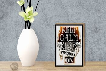 Panneau en bois disant 12x18 cm Keep Calm Whisky sur la décoration 3