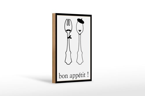 Holzschild Spruch 12x18 cm Bon Appetit! Geschenk Dekoration