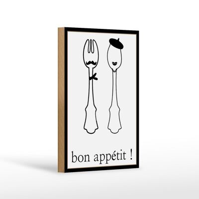 Holzschild Spruch 12x18 cm Bon Appetit! Geschenk Dekoration