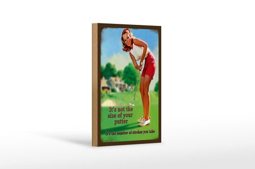 Holzschild Pinup 12x18 cm Golf it´s not size of your putter Dekoration