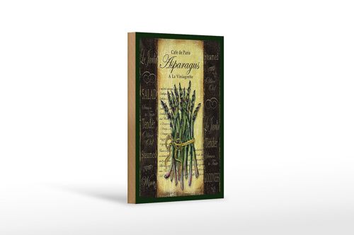 Holzschild Spruch 12x18 cm Cafe de Paris Asparagus Spargel Dekoration
