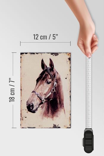 Panneau en bois rétro 12x18 cm portrait tête de cheval décoration cadeau 4