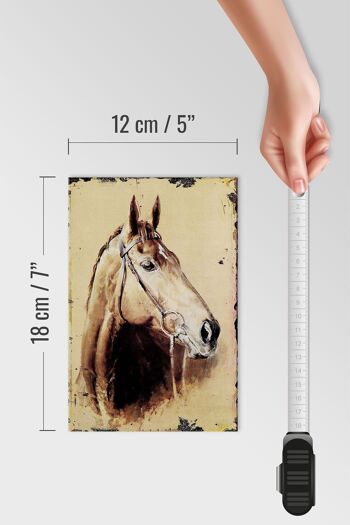 Panneau en bois rétro 12x18 cm portrait tête de cheval décoration 4