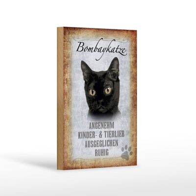 Wooden sign saying 12x18 cm Bombay cat cat gift decoration