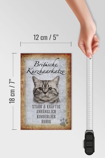 Panneau en bois avec inscription « British Shorthair Cat » 12 x 18 cm, décoration cadeau 4