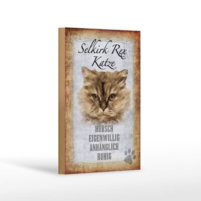 Letrero de madera que dice 12x18 cm Selkirk Rex gato calma decoración de regalo