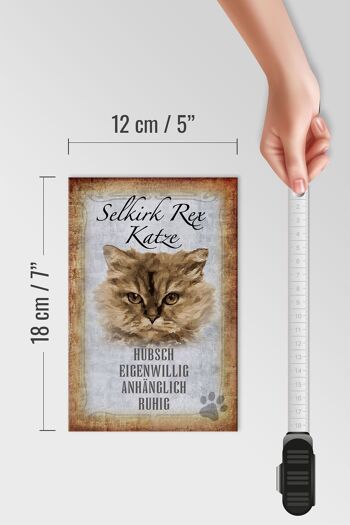 Panneau en bois disant 12x18 cm Selkirk Rex chat calme décoration cadeau 4