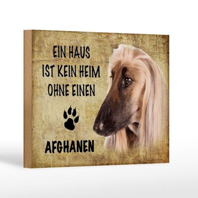 Wooden sign saying 18x12 cm Afghan dog without no home decoration