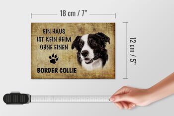 Panneau en bois disant 12x18cm Border Collie chien décoration beige 4