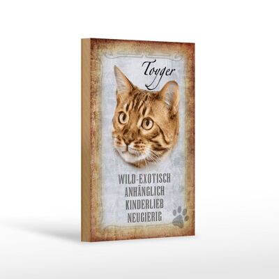 Wooden sign saying 12x18 cm Toyger cat gift wall picture decoration