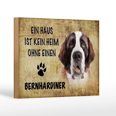 Wooden sign saying 18x12 cm St. Bernard dog without no home decoration