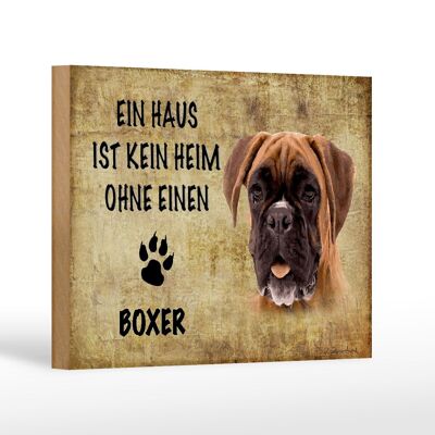Cartello in legno con scritta "Cane Boxer" 18x12 cm senza decorazioni per la casa