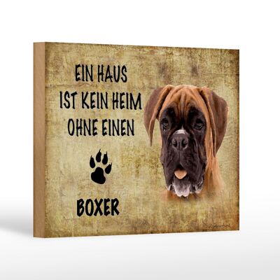 Panneau en bois disant 18x12 cm Chien Boxer sans décoration d'intérieur