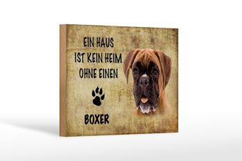 Panneau en bois disant 18x12 cm Chien Boxer sans décoration d'intérieur 1