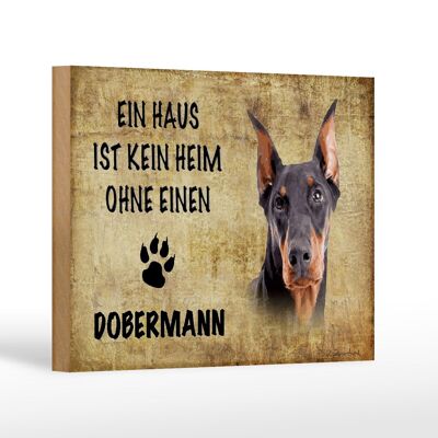 Panneau en bois disant 18x12 cm Chien Doberman sans décoration d'intérieur