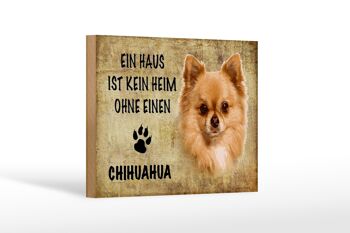 Panneau en bois disant 18x12 cm Chien Chihuahua sans décoration d'intérieur 1