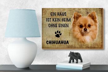 Panneau en bois disant 18x12 cm Chien Chihuahua sans décoration d'intérieur 3