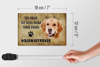 Panneau en bois indiquant 18x12 cm Décoration cadeau pour chien Golden Retriever 4
