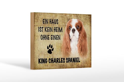 Holzschild Spruch 18x12 cm King Charles Spaniel Hund Dekoration