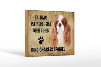 Panneau en bois disant 18x12 cm décoration chien King Charles Spaniel 1