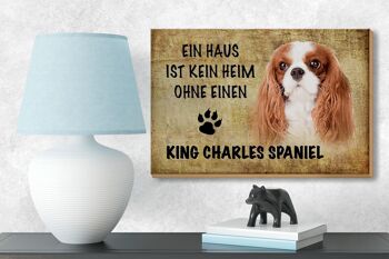 Panneau en bois disant 18x12 cm décoration chien King Charles Spaniel 3