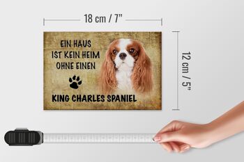 Panneau en bois disant 18x12 cm décoration chien King Charles Spaniel 4