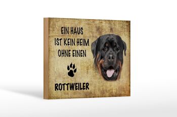 Panneau en bois disant 18x12 cm Chien Rottweiler sans décoration d'intérieur 1