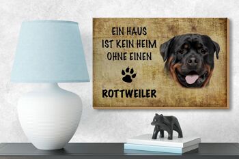 Panneau en bois disant 18x12 cm Chien Rottweiler sans décoration d'intérieur 3
