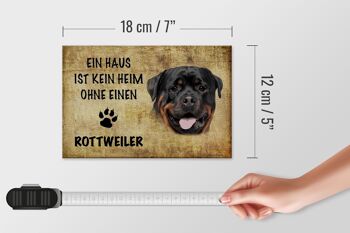 Panneau en bois disant 18x12 cm Chien Rottweiler sans décoration d'intérieur 4