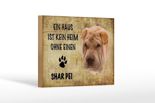 Holzschild Spruch 18x12 cm Shar Pei Hund Geschenk Dekoration