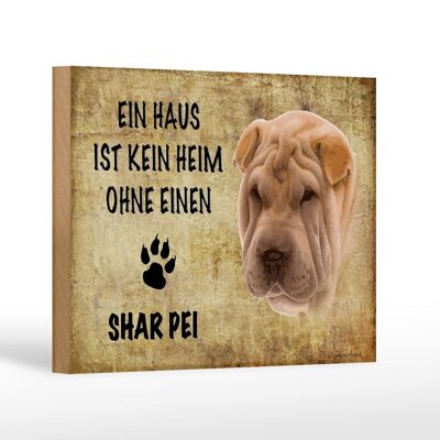 Holzschild Spruch 18x12 cm Shar Pei Hund Geschenk Dekoration