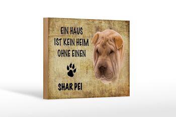 Panneau en bois disant 18x12 cm Décoration cadeau pour chien Shar Pei 1