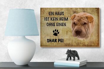 Panneau en bois disant 18x12 cm Décoration cadeau pour chien Shar Pei 3
