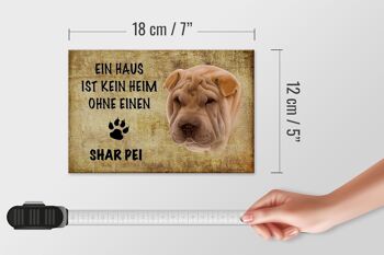 Panneau en bois disant 18x12 cm Décoration cadeau pour chien Shar Pei 4