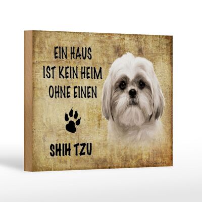 Cartello in legno con scritta 18x12 cm Decorazione regalo cane Shih Tzu