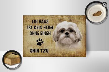Panneau en bois disant 18x12 cm décoration cadeau chien Shih Tzu 2
