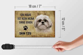 Panneau en bois disant 18x12 cm décoration cadeau chien Shih Tzu 4