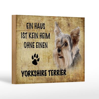 Letrero de madera que dice decoración perro Yorkshire Terrier 18x12 cm