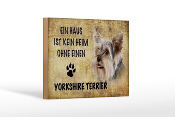 Panneau en bois indiquant 18x12 cm Décoration de chien Yorkshire Terrier 1
