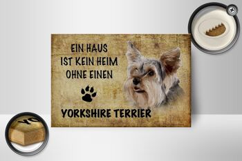 Panneau en bois indiquant 18x12 cm Décoration de chien Yorkshire Terrier 2