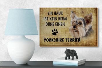 Panneau en bois indiquant 18x12 cm Décoration de chien Yorkshire Terrier 3