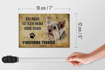 Panneau en bois indiquant 18x12 cm Décoration de chien Yorkshire Terrier 4