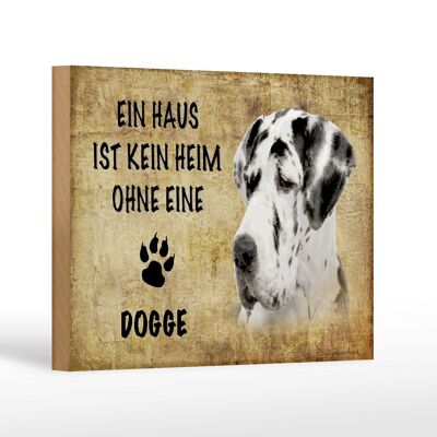 Holzschild Spruch 18x12 cm Dogge Hund Geschenk Dekoration
