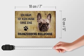 Panneau en bois disant 18x12 cm Décoration chien bouledogue français 4