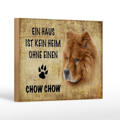 Panneau en bois indiquant 18x12 cm Décoration cadeau pour chien Chow Chow