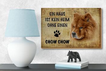 Panneau en bois indiquant 18x12 cm Décoration cadeau pour chien Chow Chow 3